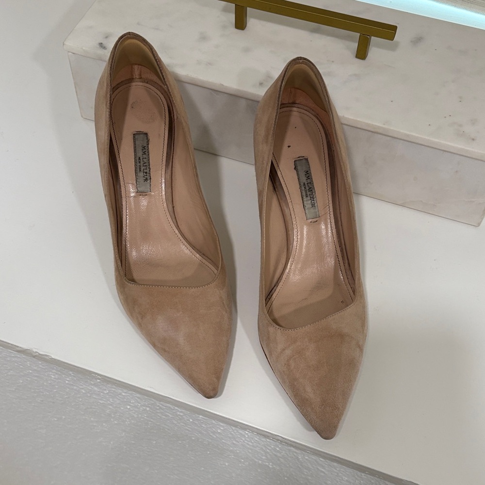MM Lafleur Nude Suede Heels
